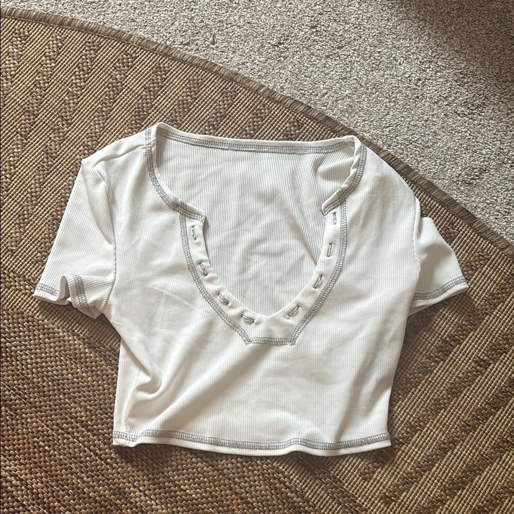 SHEIN White Crop Fitted T-Shirt